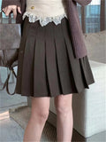 KYLETHOMASW  -   Woolen Slim Pleated Skirts Chic Women A-Line Preppy Style 2024 Casual High Waist Autumn Loose New Casual All Match