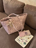 KYLETHOMASW  -  Hot Girl Sweet Cute Pink Leopard Handbag Women Large Capacity Canvas Shoulder Bag Ladies Everyday Commute Versatile Underarm Bag