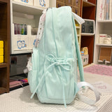 KYLETHOMASW  -  Women's Nylon Lace Bow Backpack Sweet Fresh Aesthetic Daily School Casual Book Bags New Fashion Student Back Packs
