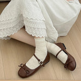 KYLETHOMASW  -  Designer Spring Women Mary Jane Shoes Fashion Square Toe Ladies Comfort Soft Sole Flats Women's Comfort Ballerinas Shoes