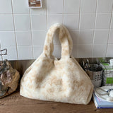 KYLETHOMASW  -  Casual Simple Fluffy Women's Handbags High-capacity Streetwear Shopping Underarm Bag Casual Travel Shoulder Bags Y2k Aesthetic