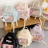 KYLETHOMASW  -  Bow Ita Bag Detachable Transparent Pockets Mochilas Mujer Student Versatile Mochila High Capacity Backpack Bolsa Feminina