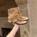 KYLETHOMASW  -  Fashion Style Open Clip Toe Ankle Boots Sandals Women Short Booties Designer Wedges High Heels Ladies Shoes