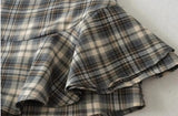 KYLETHOMASW  -  American Retro Contrast Color Plaid Ruffles Hem Mini Skirt Sexy High Waist Short Skater Skirts With Underwear
