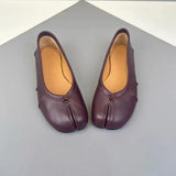 KYLETHOMASW  -  Split Toe Women Ballet Flats Fashion Tabi Shoes Casual Slip-on Loafers Ladies Pleated Leather Espadrilles Zapatillas Mujer