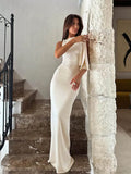 KYLETHOMASW  -  Women's Hot Sweetheart Long Dress New Fashion Asymmetric Temperament Slim Package Hip Simple Tie Dresses