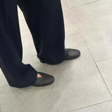 KYLETHOMASW  -  Fashionable Comfortable Knitted Slip-On Flat Bottom Ballet Style Women's Shoes round Toe Ultra-Leather Casual Low Cut Footwear