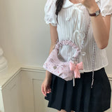 KYLETHOMASW  -  Women Cute Colorful Polka Dot Hobo Bag Ruched Handle Small PU Leather Chain Crossbody Purse with Bow Charm New Handbags