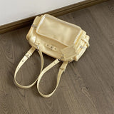 KYLETHOMASW  -  Trendy Transparent  Ita Bags All Match Kawaii Cute Solid Shoulder Handbags Fashion New Sweet Y2k Aesthetic Underarm Bag Japanese