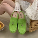 KYLETHOMASW  -  Summer New Style Slippers 2025 Fashion Elegant Versatile Trend Soft Soled Women Slippers Cow Leather Mules Slippers Lady Sandals