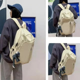 KYLETHOMASW  -  Unisex Fashion Computer Backpack Large Capacity Solid Color Student Schoolbag Zipper Casual Travel Shoulder Bag Women