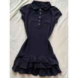 KYLETHOMASW  -  Ruffles Women Dresses Spring Summer Solid Preppy Style Y2k Vestidos Mujer Korean Fashion A-line Vintage Sexy Mini Dress