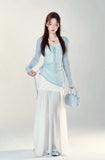 KYLETHOMASW  -  Summer 2PCS Sexy Spaghetti Strap Print Dress for Women Korean Fashion Slim Fit and Slimming Temperament Elegant Long Dress