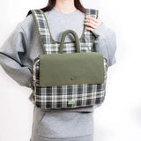 KYLETHOMASW  -  Women Y2k Aesthetic Kawaii Sweet Backpacks Contrast Color Plaid 16 Inch Laptop Bags Fashion Casual Preppy Schoolbags Japanese