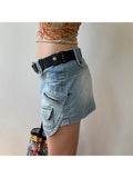 Kylethomasw  Woman Denim Skirt Low Waist Pleated Pockets Skirt Daily A-line Classical Skirt All-match Mini Hot Gyaru New Trend Coquette