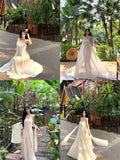 KYLETHOMASW  -  Summer French Vacation Bohemian Chic Dress Women's Lace Tulle Slim Tube Top Dress Backless Sexy Fairy-style Formal Gown Fashion