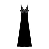 Kylethomasw High Quality Luxury Brands Premium Black Sexy V-Neck Strap Dress Women's New Summer Style Slim Fit Slim Long Dress Y2k