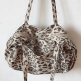 KYLETHOMASW  -  Y2k Aesthetic Harajuku Leopard Handbags Women Grunge Casual Pleated Shoulder Bags All Match Streetwear Travel Underarm Bag