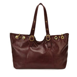 KYLETHOMASW  -  Retro Soft Leather Polka Dot Pleated Tote Bag Women Solid Color Large Capacity Shoulder Bag Versatile Daily Commuting Bag New