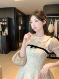 KYLETHOMASW  -  Summer Kawaii New Two Piece Set Women Chiffon Blouse+sleeveless Strap Dress Female Casual Lolita Japanese Princess Suit