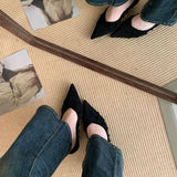 KYLETHOMASW  -  Autumn New Brand Women Pumps Shoes Fashion Pleated Pointed Toe Shallow Slip On Boat Shoes Thin Low Heel Single Shoes New