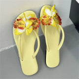 KYLETHOMASW  -  New Summer Design Camouflage Flower Low Flat Heels Women Slippers Clip Toe Casual Outdoors Beach Flip Flops Shoes