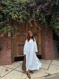 KYLETHOMASW  -  Autumn White Loose Dress Minimalist Lazy Off-shoulder Tube Dress Evening Dresses Party Dresses Vestidos