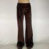 KYLETHOMASW  -  Skin tone, low waist, three-dimensional bow tie, wide leg pants, temperament, velvet drape, casual pants