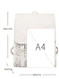 Kylethomasw -  Business Casual Portable Ditsy Floral Buckle Decor Flap Backpack For Teen Girls Women Large Capacity Fashionable Schoolbag