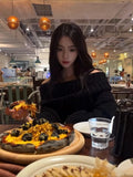 KYLETHOMASW  -  Sweet Hot Girl Casual Loose Slash Neck Twist Sweater Women's Retro Long-sleeved Knitted Pullover Fashion Female Clothes