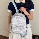 KYLETHOMASW  -  Korean Sweet Kawaii Preppy Backpack Y2k Aesthetic Cartoon Printing Schoolbag Fashion Women Travel Backpacks for College Students