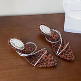 KYLETHOMASW  -  Summer Fashion Pointed Toe Women Heeled Slippers Shoes Shallow Ladies Low Heel Slippers Sandals Shoes Female Slides