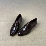 KYLETHOMASW  -  Fashion Women's Shoes Retro Luxury Genuine Leather Loafers for Woman Handmade Britain Casual Shoes Designer Shoes Zapatos Mujer