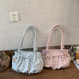 KYLETHOMASW  -  Women's Small Polka Dot Ruched Bow Shoulder Bag Sweet Retro Aesthetic Daily Dating Shopping Underarm Bag New Trend Handbags