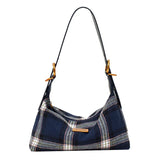 KYLETHOMASW  -  Vintage Plaid Shoulder Bag Adjustable Strap Y2k Underarm Bag Korean Style Checkered Casual Daily Handbag