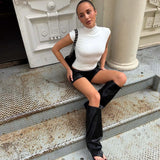 KYLETHOMASW  -  Women's New Street Fashion Personalized Semi-turtleneck Sleeveless Spice Girl Slim-fit Versatile Vest