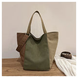 KYLETHOMASW  -  New Color Blocking Splicing Canvas Bags Fashionable Commuting Large Capacity Shoulder Women's Hand-held Bag