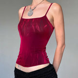 KYLETHOMASW  -  Retro red waist cinching slimming, backless camisole, spicy girl, niche temperament, sexy versatile tank top