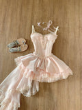 KYLETHOMASW  -  Vintage French Elegant Sweet Woman Dress Sexy Strapless Design Short Party Mini Dress Female Fairy Birthday Party Chic Clothes