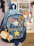 KYLETHOMASW  -  Retro Cowboy Color Matching Backpack Female Japanese Sweet Lovely Girl Y2k All-match Bag College Student Small Backpack