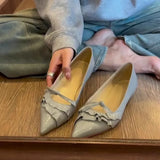 KYLETHOMASW  -  Genuine Leather Pointed Toe Women Flats Shoes Shallow Loafers Shoes Casual Walking Shoes Woman Sandals Trend Fashion Comfortable