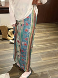 KYLETHOMASW  -  Y2k Streetwear New Chinese Glass Oil Painting Long Skirt Slit Vintage Temperament Skirts for Woman Korean Fashion Faldas
