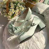 KYLETHOMASW  -  Original Lolita Style Leather Shoes for Women Spring and Autumn Mary Janes Round Head Sweet Cute Elegant Casual Lady Pupms