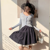 KYLETHOMASW  -  Summer New Girl's Wave Point Lace Lace High Waist Half length Skirt for Women