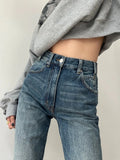 Kylethomasw  Woman Aesthetics Jeans Denim American Style 90s Gyaru Pants Unisex High Street Tide All-match Preppy Style Cozy Straight Leg