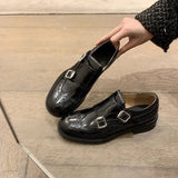 KYLETHOMASW  -  New Retro Womens Shoes Classic England Block Leather Shoes for Woman Luxury Handmade Casual Shoe Designer Shoes Zapatos De Mujer