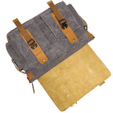 KIylethomasw Vintage Leather Canvas Women's Men's Messenger Bag - Fashion Crossbody Shoulder Sling Casual Bag