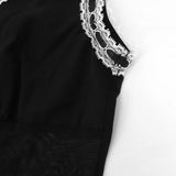 KYLETHOMASW  -  Summer Sexy Tank Women New Fashion Ribbons Sexy Mesh Lace Partywear Black Tank Elegant Casual Slim Tank Female Knitted Camisole