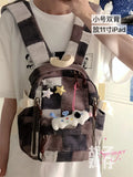 KYLETHOMASW  -  Japanese Harajuku Vintage Girl Schoolbag Casual All-match Denim Mini Backpacks Niche Personality Design Bags
