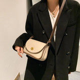 KIylethomasw Korean Version Small Fresh Solid Color Lock Single Shoulder Small Square Bag New Fashion Autumn And Winter